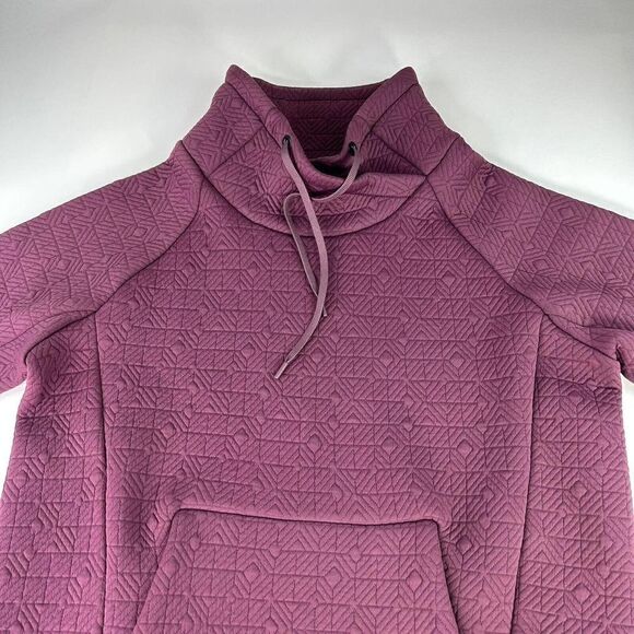 Athleta Ladie Tops Athleta Eggplant Purple Textured Sweatshirt Size M Turtleneck - Picture 9 of 15